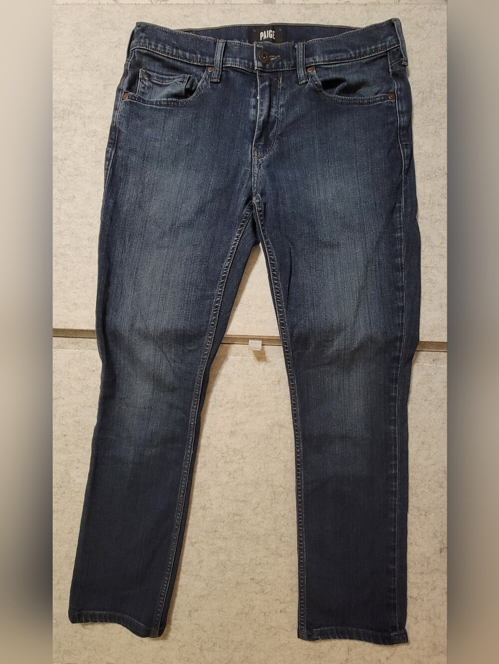 PAIGE Men's Size 30 Federal Slim Straight Jeans Cellar Dark Wash TRANSCEND